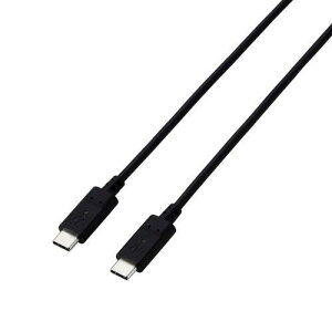 ELECOM MPA-CCTW10BK USB Type-C to USB Type-C�P�[�u��/USB Power Delivery�Ή�/60W�Ή�/�X�^���_�[�h/2�{��/1.0m/�u���b�N