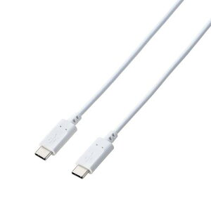 ELECOM MPA-CCTW10WH USB Type-C to USB Type-C�P�[�u��/USB Power Delivery�Ή�/60W�Ή�/�X�^���_�[�h/2�{��/1.0m/�z���C�g