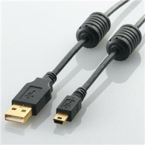 ELECOM U2C-MF15BK USB2.0�P�[�u��/�t�F���C�g�R�A�t A-miniB�^�C�v/1.5m(�u���b�N)