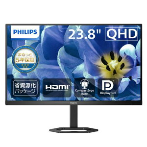 PHILIPS 24E1N5500B/11 tfBXvC 23.8^/2560×1440/DisplayPortAHDMI/ubN/Xs[J[FȂ/5Nԃtۏ/ȎpbP[W/~X^h