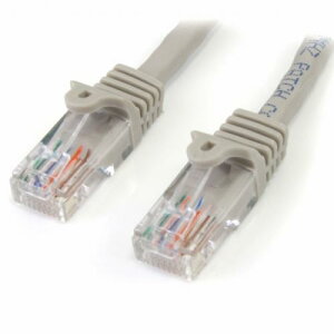 StarTech.com 45PAT1MGR 1m�J�e�S���[5eLAN�P�[�u���O���[RJ45�R�l�N�^(�c���܂�h�~�J�o�[�t��)�C�[�T�l�b�g�Ή�Cat5eUTP�P�[�u��