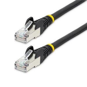 StarTech.com NLBK-50C-CAT6A-PATCH JeS[6ALANP[u/50cm/ubN/LSZH(ቌ[nQ)/10GbE500MHz/100WPoE++/S/FTP/ETLF؍/c܂h~@\t