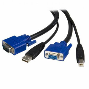 StarTech.com SVUSB2N1_6 1.8mp\Rؑ֊pKVMP[u2in1USB/VGAKVMP[u(ubN)USBA/D-Sub15s(IX)[USBB/D-Sub15s(X)