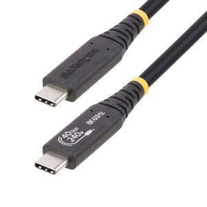 StarTech.com 1M-40G-USB4-CABLE USB4�P�[�u��/1m/Type-C/40Gbps/240W/8K120Hz/DP Alt/USB-IF�F��/�����[�d