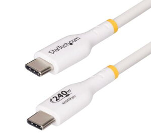 StarTech.com USB2EPR4MW USB-C�[�d�P�[�u��/4m/USB 2.0/240W/PD 3.1 EPR/USB-IF/�z���C�g/�}�� �����[�d