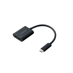 ELECOM AD-C2CPD100BK Type-CfϊA_v^/TypeC-TypeC×2/4K60Hz/10Gpbs/ubN