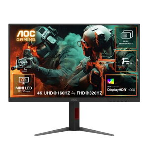 AOC U27G4XM/11 Q[~OtfBXvC 27^/3840×2160/HDMIADisplayPort/ubN/Xs[J[FȂ/160/320Hz