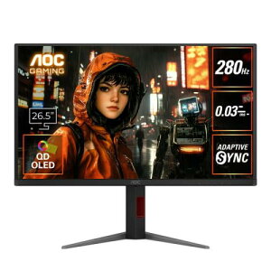 AOC Q27G4ZD/11 Q[~OtfBXvC 26.5^/2560×1440/HDMIADisplayPort/ubN/Xs[J[FȂ/280Hz