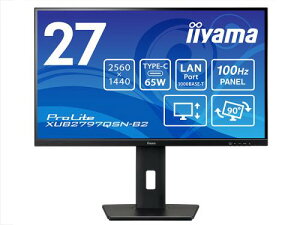 iiyama XUB2797QSN-B2 tfBXvC 27^/WQHD 2560×1440/USB Type-C(fo͑Ή)×1AHDMI×1ADisplayPort×1/ubN/Xs[J[L/IPS/~/]/LAN|[gL