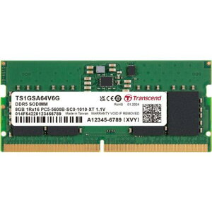 Transcend TS1GSA64V6G PC5-44800 (DDR5-5600) Ή 262s CL46 1.1V DDR5 SO-DIMM 8GB