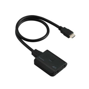ELECOM VSP-HD4K120BK HDMI���z��/4K30Hz�Ή�/1����(HDMI)+2�o��(HDMI)/�u���b�N