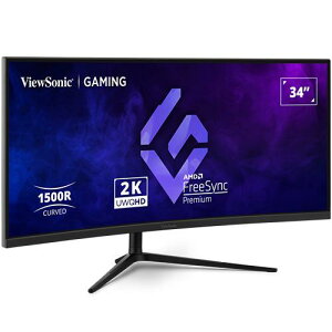 �r���[�\�j�b�N VX3418C-2K 34�^�Ȗʌ^�E���g�����C�h�Q�[�~���O�f�B�X�v���C/3440×1440/HDMI�ADisplayPort/�u���b�N/�X�s�[�J�[�F����/21:9���C�h/Ultra WQHD/VA�p�l��