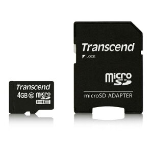 Transcend TS4GUSDHC10 microSDHC�J�[�h Class10 4GB (SD�J�[�h�ϊ��A�_�v�^�t��)