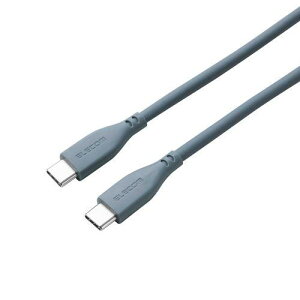 ELECOM MS-CC5PSS20GN USB Type-C to USB Type-C�P�[�u��/�V���R��/USB Power Delivery�Ή�/�ő�100W/2.0m/�I�[�V���� �O���[��
