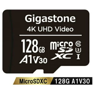 Gigastone GJMX-128GV3A1 microSDXC�J�[�h 128GB SD�J�[�h�P�[�X�t�� UHS-I U1 A1 V30�X�y�b�N �ő�ǂݎ�葬�x95MB/s Full HD�r�f�I�B�e�Ή�