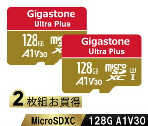 Gigastone GJMXR-128GV3A1100R-2PK Ultra Plus�V���[�Y microSDXC�J�[�h 128GB 2���Z�b�g Class10 UHS-I U3 V30 A1 �ő�Ǎ�100MB/s