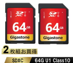 Gigastone GJSXR-64GU1-RED-2PK SDXC�J�[�h 64GB 2���Z�b�g Class10 UHS-I U1 �ő�ǂݎ�葬�x85MB/s 4K Ultra HD �B�e ��჌�t�J���� �f�W�^���J���� 4K�r�f�I�J���� �A�N�V�����J����