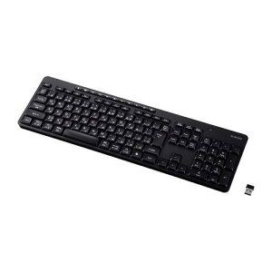 ELECOM TK-QT11FDMBK �L�[�{�[�h/����2.4GHz/�É�/�t���T�C�Y/�����u������/�u���b�N