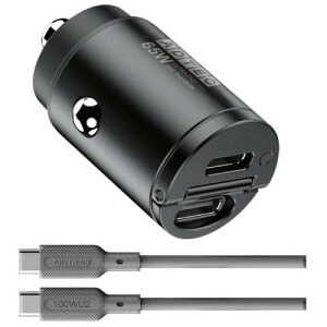 ADTEC ACPD-V065C2-SC10U2 Power Delivery�Ή� �V�K�[�\�P�b�g�^�C�v�[�d��/65W/USB Type-C 2�|�[�g/�u���b�N  1m Type-C to C�P�[�u���Z�b�g