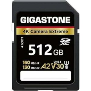 Gigastone GJSX-512GBA2V30 Gigastone SD card 512GB UHS-1U3 V30 A2�X�y�b�N SD�J�[�h �ő�ǂݎ�葬�x160MB/s 4K�r�f�I�B�e�Ή� Cemera Extreme �M�K�X�g�[��