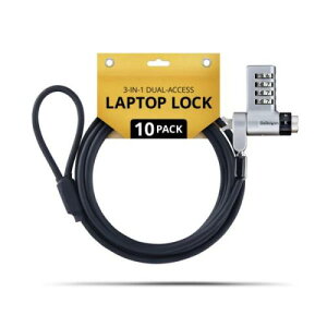 StarTech.com UDUOKA10-LAPTOP-LOCK �Z�L�����e�B���C���[���b�N/10�Z�b�g/�P�[�u����2m/Noble Nano �P���W���g��/����L�[ 4���_�C��������