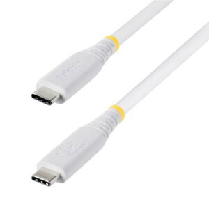 StarTech.com CC1M40GUSB4TPW USB4�P�[�u��/1m/40Gbps/Type-C/240W/8K60Hz/DP2.1/�z���C�g/�����[�d �f�[�^�]��