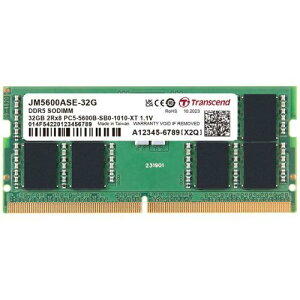 Transcend JM5600ASE-32G PC5-44800 (DDR5-5600) �Ή� 262�s�� CL46 1.1V DDR5 SO-DIMM 32GB