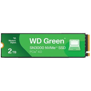 WesternDigital WDS200T4G0E WD Green SN3000 �V���[�Y �G���g���[���f�� M.2 PCIe Gen4x4 NVMe �ڑ�SSD (2TB)