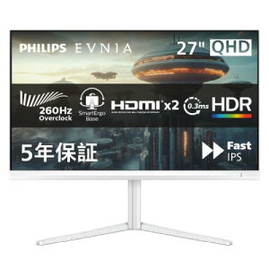 PHILIPS 27M2N3501PA/11 EVNIA 260Hz�Ή��Q�[�~���O�t���f�B�X�v���C �i27�^/2560×1440/HDMI�ADP/�z���C�g/�X�s�[�J�L/5�N�ԃt���ۏ؁j