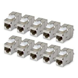 StarTech.com C6AKEYTLSTP18010PK RJ45�L�[�X�g�[���W���b�N/CAT6A�Ή�/10��/STP�V�[���h/180�x�z��/�H��s�v/LAN�z���p