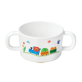 ★お子様・幼児用・メラミン食器　日本製　ぽっぽらんど　180cc　両手マグカップ　【アイボリー】　CD-9PL　　[10個以上でご注文ください。]