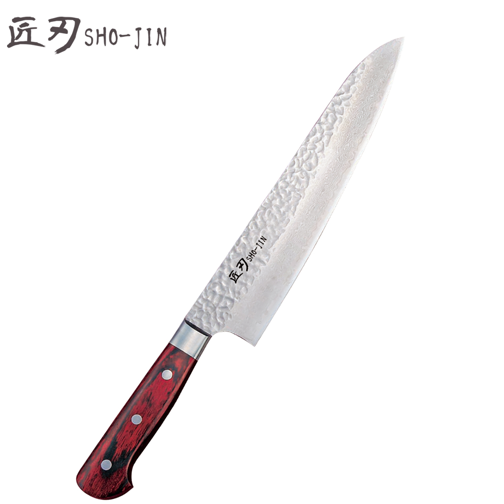 Made in japan 国際ブランド サビに強く切れ味が鋭い 卸売 仕入れ 業務用に 日本製 匠刃 SHO-JIN 33層槌目ダマスカス 牛刀 5丁組 5 Hammered Cook's sets Knife 24cm 33Layers 蔵 Damascus