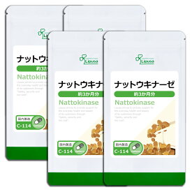 【最大50％OFFクーポン配布中】 ナットウキナーゼ 約3か月分×4袋 C-114-4 (90カプセル×4袋) 送料無料 リプサ サプリメント ISA アイエスエー 国産 納豆 使用 手軽に続けられる 菌活 まとめ買いに！超お得な1年分セット 《単品より10％お得》
