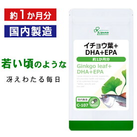 【6/1限定★3個以上購入でP20倍】 イチョウ葉＋DHA＋EPA 約1か月分 C-107 送料無料 ISA リプサ Lipusa サプリ サプリメント スッキリ 冴えた毎日を応援