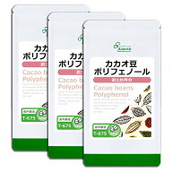 【最大30％OFFクーポン配布中】 カカオ豆ポリフェノール 約1か月分×3袋 T-675-3 (120粒×3袋) 送料無料 …