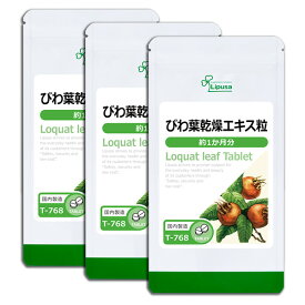 【スーパーSALE期間中★10％OFF】 びわ葉乾燥エキス粒 約1か月分×3袋 T-768-3 送料無料 ISA リプサ Lipusa サプリ サプリメント 健康維持