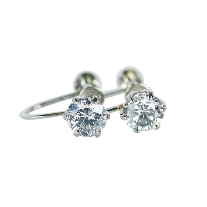 楽天市場】純プラチナ台1.0ctダイヤモンドイヤリングorピアス【T  