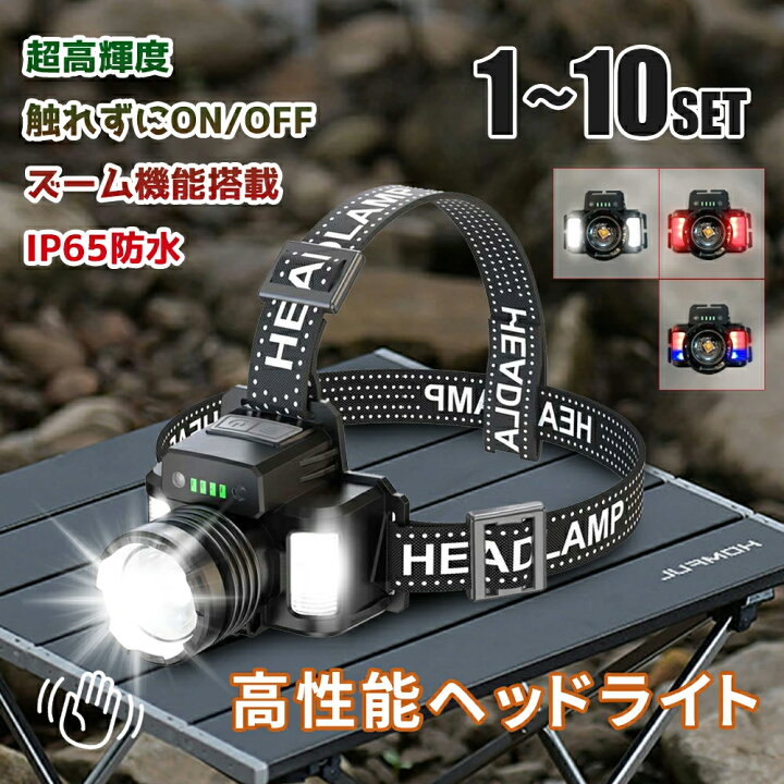 楽天市場】ヘッドライト ヘッドランプ 充電式 センサー点灯 LEDライト 