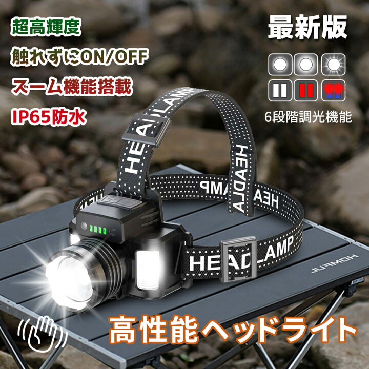 楽天市場】ヘッドライト ヘッドランプ 充電式 センサー点灯 LEDライト 