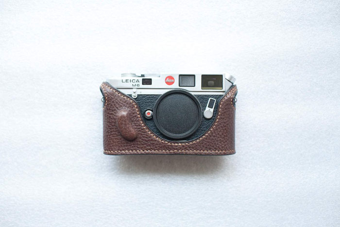 Funper 褐色 ボディケース 本革 ブルタイプ 専用 MP M6 Leica Leica コンパクトカメラ用カメラケース