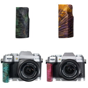 Fujifilm 富士 X-T50 XT50 専用 カメラウッドグリップ 高級檀木材 木製ハンドル メタルベース L型グリップ ハンドメイド カメラケージ 電池交換可能