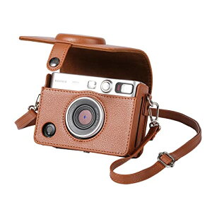 �`�F�L�t�B���� instax mini Evo�P�[�X �`�F�L �ی�J�o�[ �`�F�L �S�ʕی� �����h�~ �V�����_�[�X�g���b�v�t�� PU���U�[ �g�ѕ֗� ���o���ȒP ���C�X�i�b�v�t�� (�u���b�N�i1))