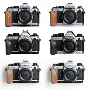 Nikon FM2 FM3A FM FE FE2 専用 カメラウッドグリップ 高級檀木材 木製ハンドル メタルベース L型グリップ ハンドメイド カメラケージ 電池交換可能