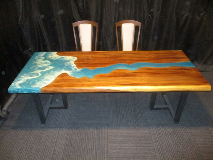 楽天市場】# 920□ モンキーポッド レジンテーブル 樹脂加工一枚板 一  