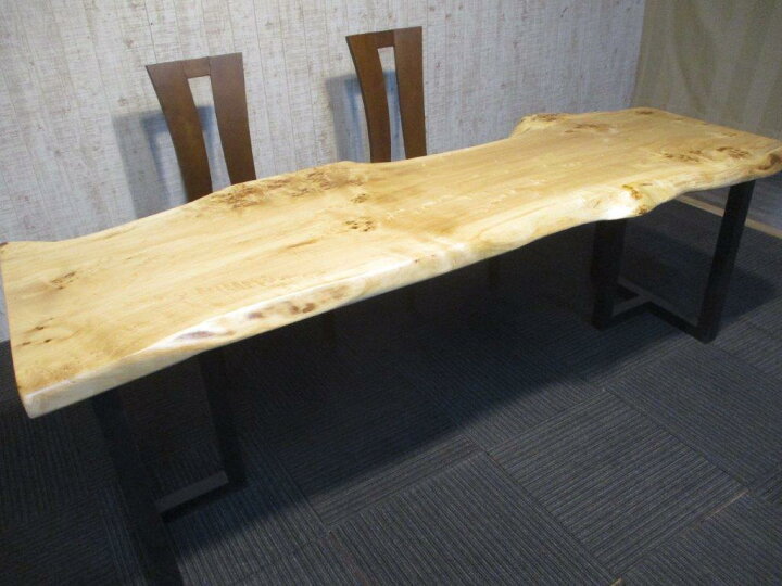楽天市場】# 1201□ ポプラ 長さ219cm 一枚板 ダイニングテーブル ロー 