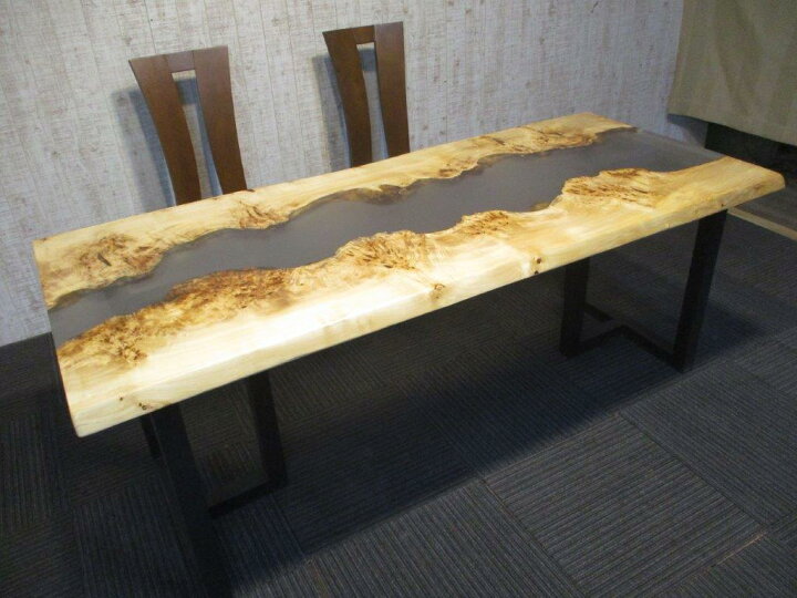 楽天市場】# 1206□ ポプラ レジンテーブル 樹脂加工一枚板 一枚板  