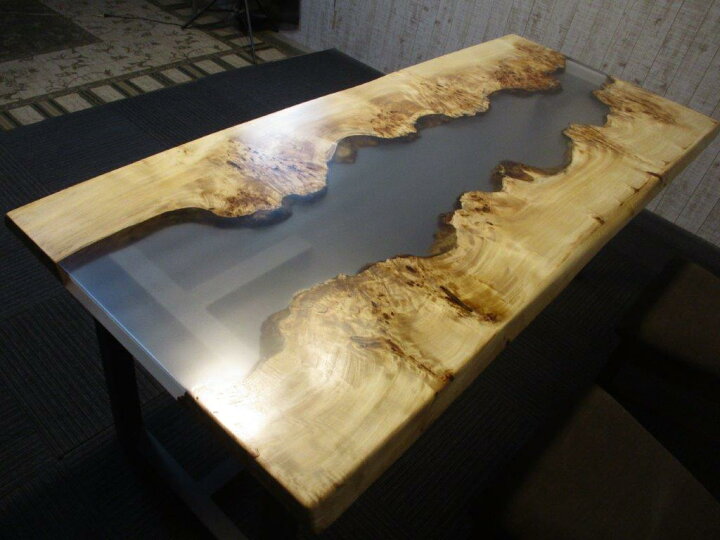 楽天市場】# 1206□ ポプラ レジンテーブル 樹脂加工一枚板 一枚板  