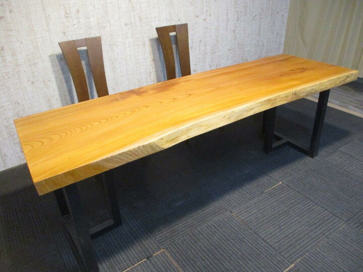 楽天市場】＃1459□ 欅 ケヤキ 長さ218.5cm 一枚板 ダイニングテーブル 