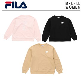 FILA フィラ プリントトレーナー | レディース スポーツウェア スポーツ ブランド カジュアル ベージュ ブラック ピンク 長袖 秋 冬 かっこいい ストリート トレンド 人気 注目