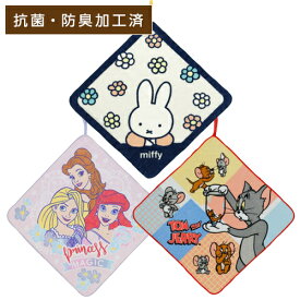【メール便なら送料無料】ループタオル 抗菌 防臭 ハンドタオル 紐付きタオル ハンカチ 幼稚園 保育園 プリンセス ミッフィー トムとジェリー